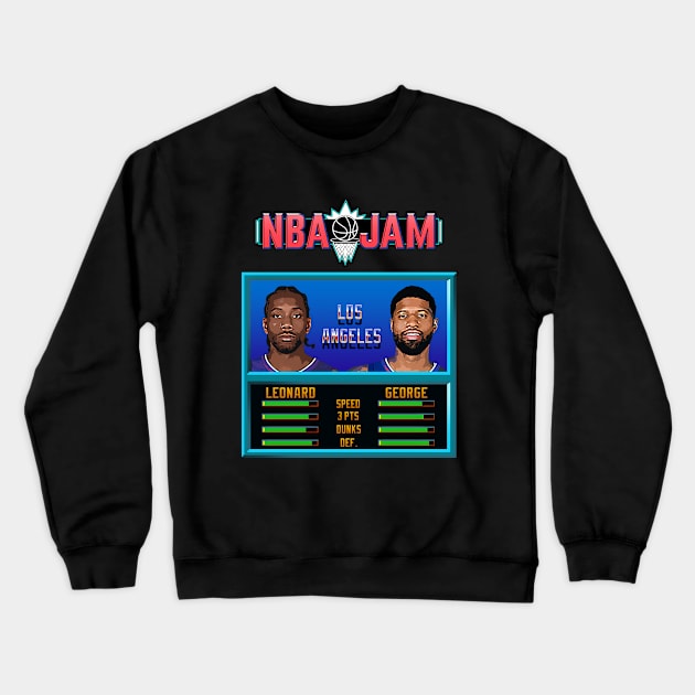 NBA JAM - Clippers Crewneck Sweatshirt by Buff Geeks Art